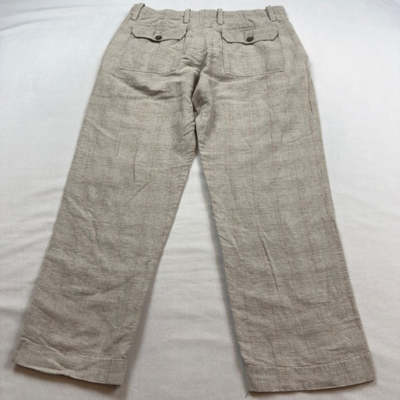 Banana Republic Mens Linen Cotton Glen Plaid Drawstring Pants Beige 32/34 FLAW - Picture 9 of 11